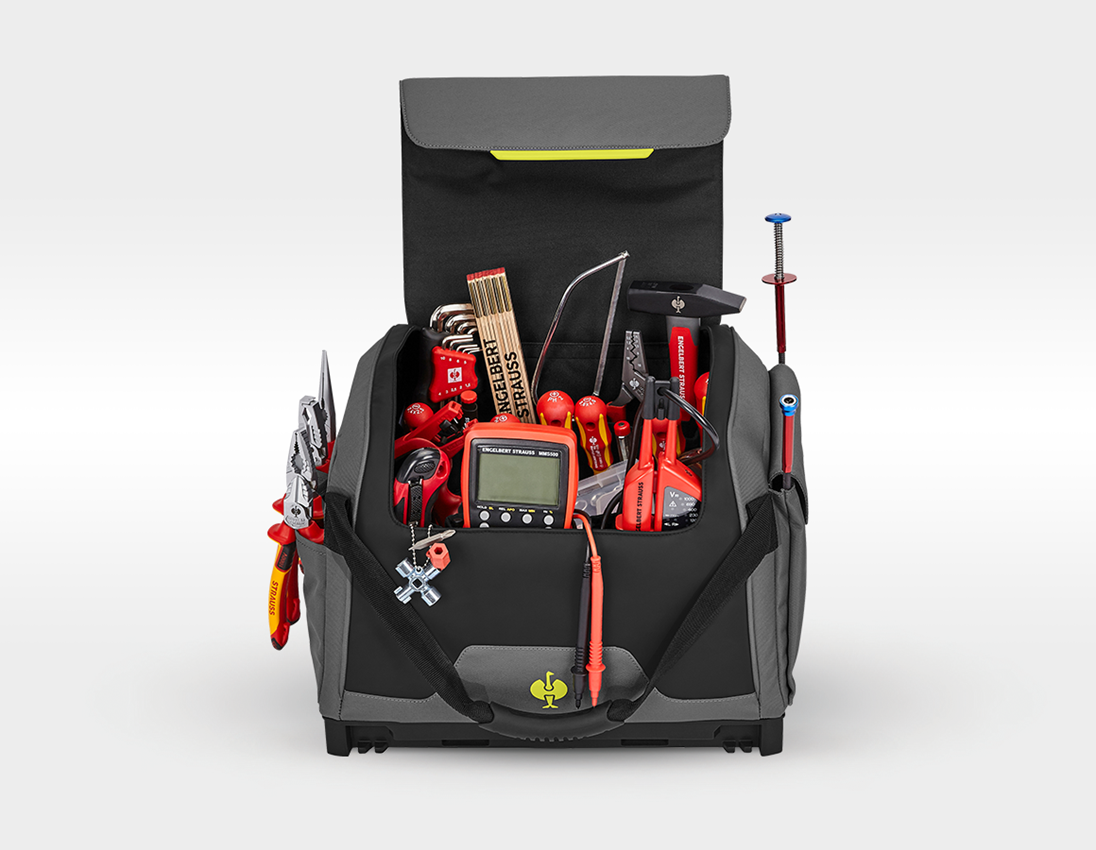 Système STRAUSSbox: Set d'outils élec. pro avec STRAUSSbox + gris basalte/jaune acide