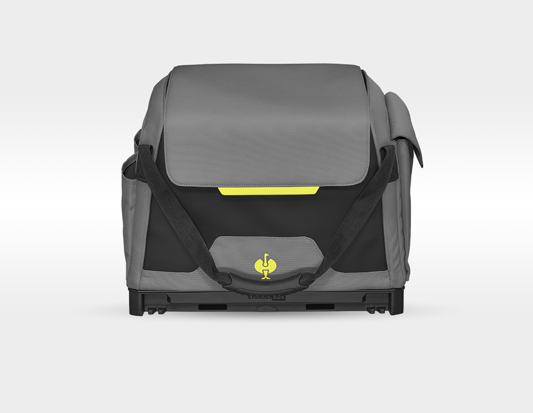 Système STRAUSSbox: Kit d'outils + perceuse-vis. multi. + STRAUSSbox + gris basalte/jaune acide 1