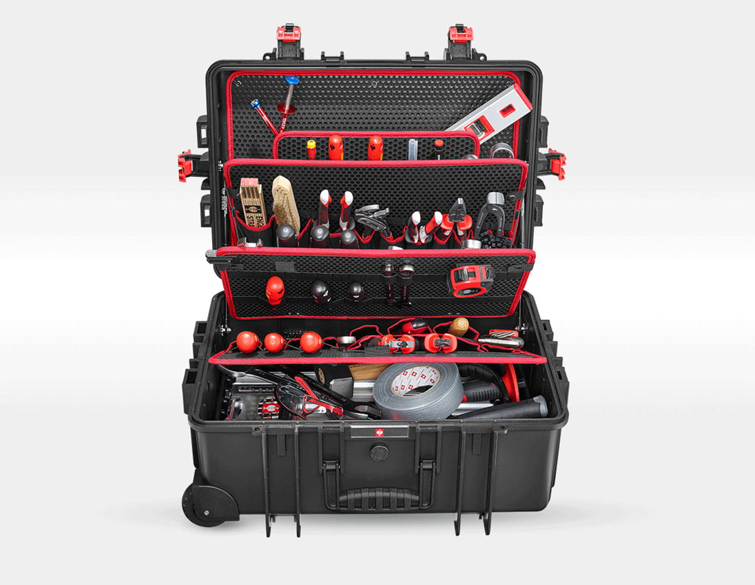 Mallette à outils: Jeu d'outils Allround Meister + chariot à outils