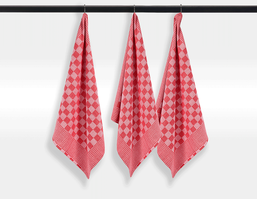 Chiffons: e.s. Torchons à vaisselle solid, lot 3 + rouge