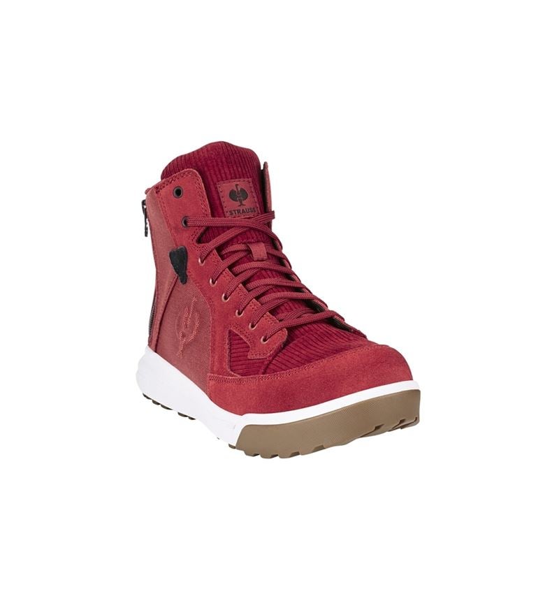 Schoenen: S1 Veiligheidsschoenen e.s. Janus II mid + fluweelrood 2