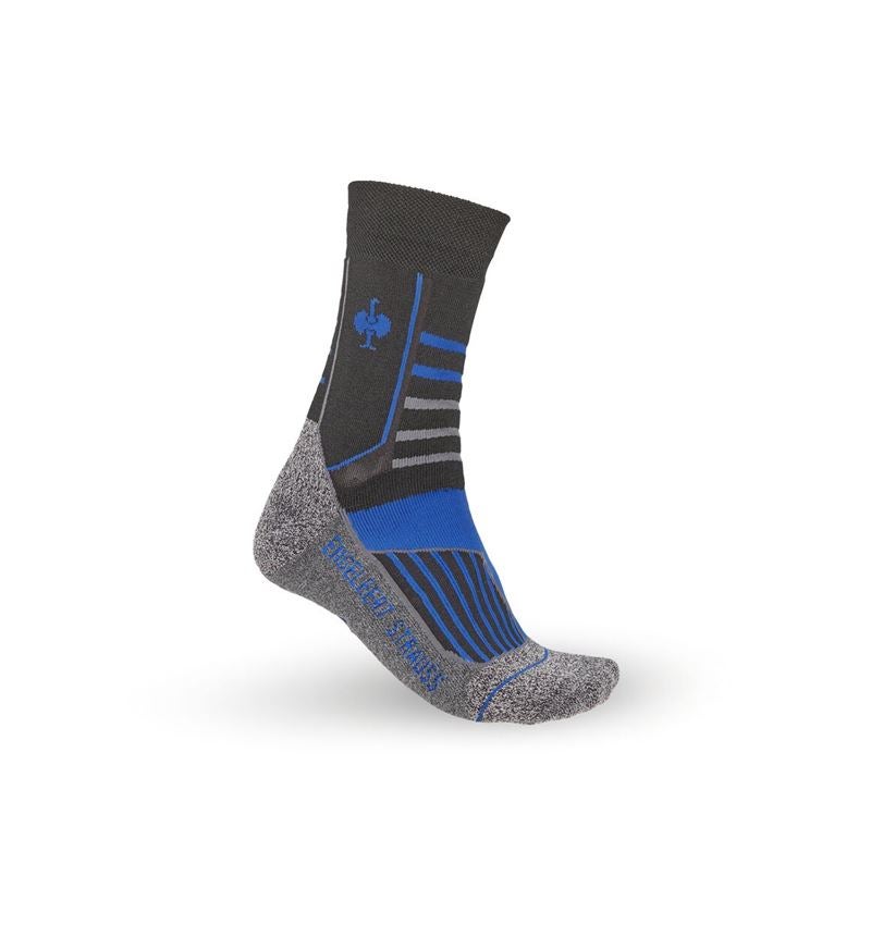 Socken | Strümpfe: e.s. Allround Socken Function warm/high + schwarz/aluminium/kornblau