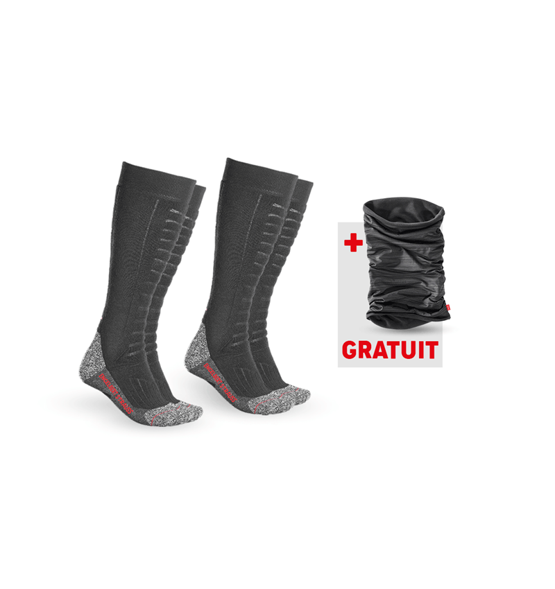 Ensemble de vêtements: KIT : 2x e.s. Chaussettes function x-warm/x-high + noir
