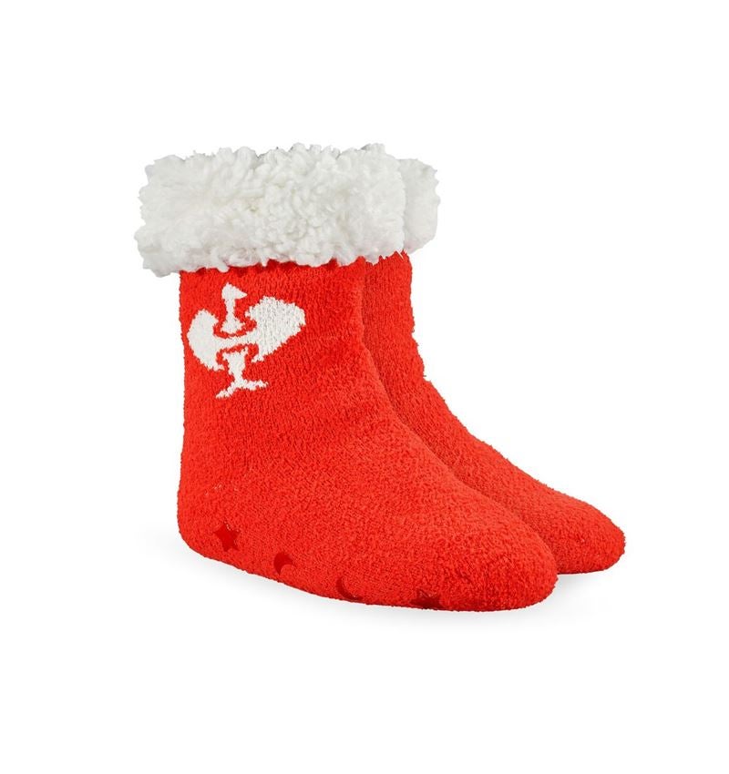Chaussettes | Bas: e.s. Chaussettes en fibre polaire, enfants + strauss rouge