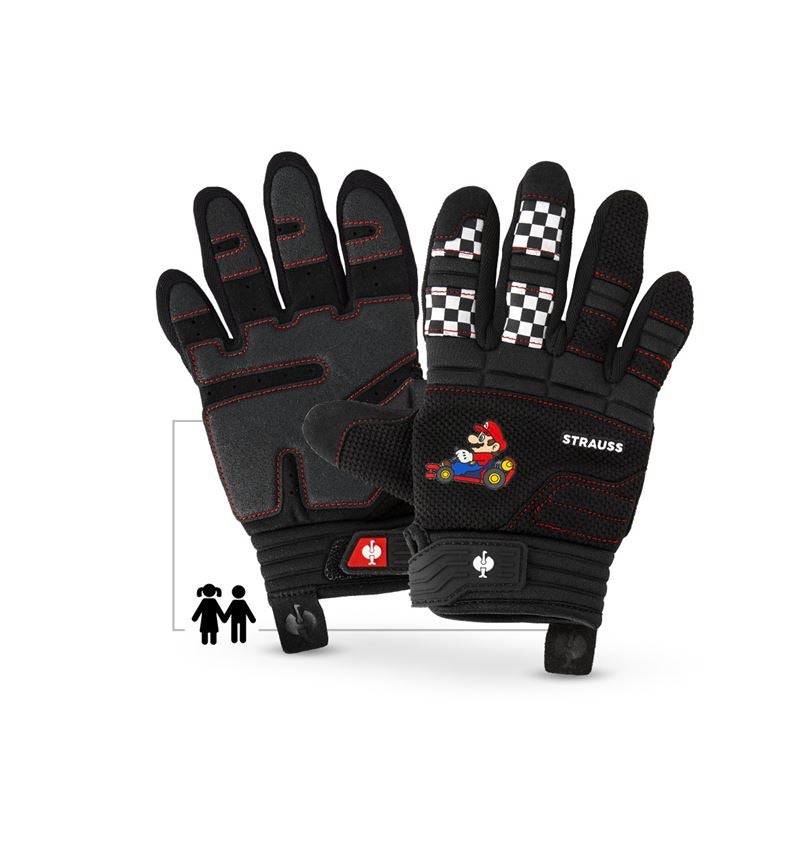 Kollaborationen: Mario Kart Handschuhe, Kinder + schwarz