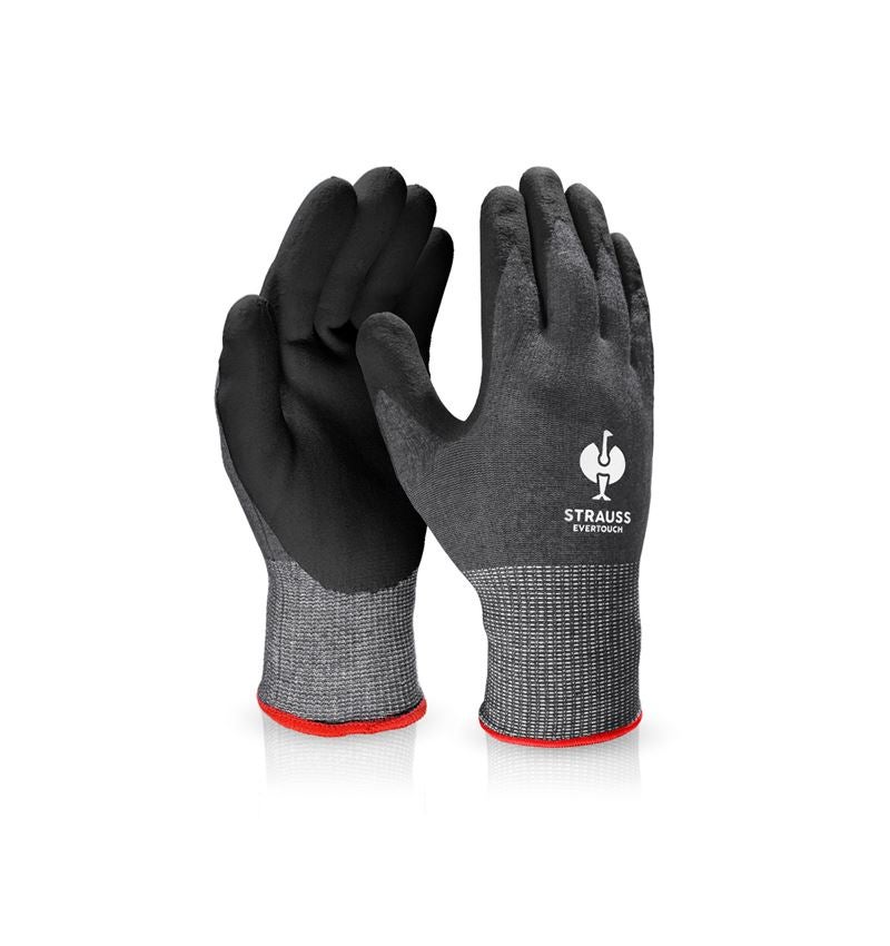 Gecoate: e.s. Nitril handschoenen evertouch allseasons + zwart/grijs