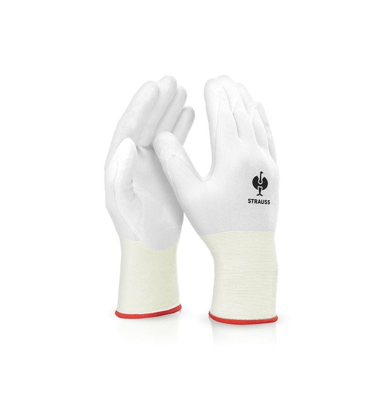 Gecoate: PU-microhandschoenen + wit