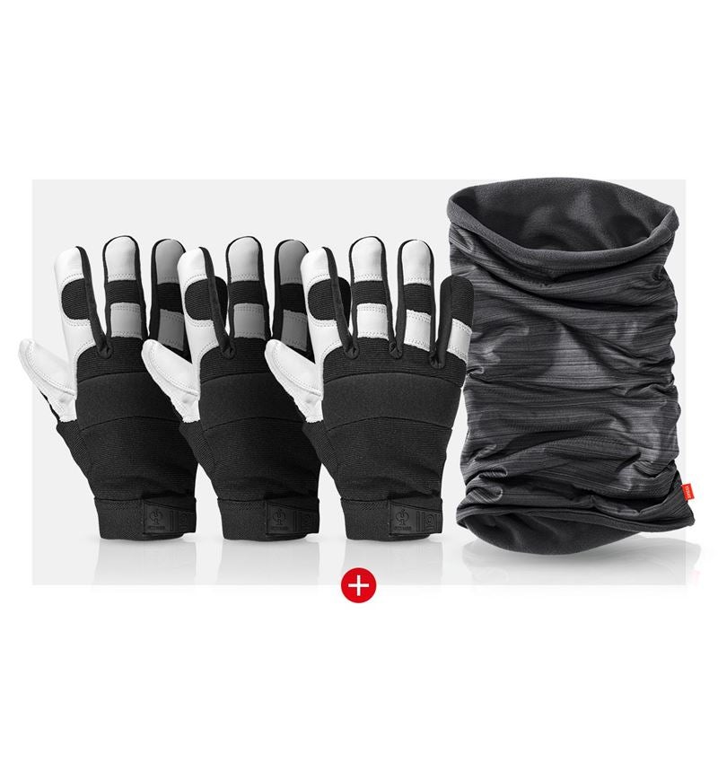 Arbeitsschutz: 3x Vollleder-Montagehandschuh Ice Geschenk-Set