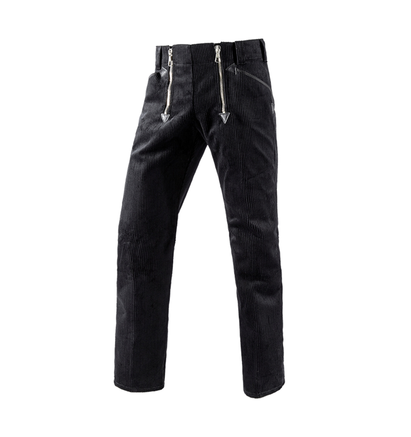 Werkbroeken: e.s. Trad. broek grove ribcord met smalle pijp + zwart 5