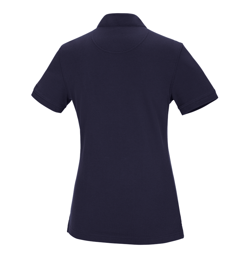 Hauts: e.s. Polo cotton Mandarin, femmes + bleu foncé 4