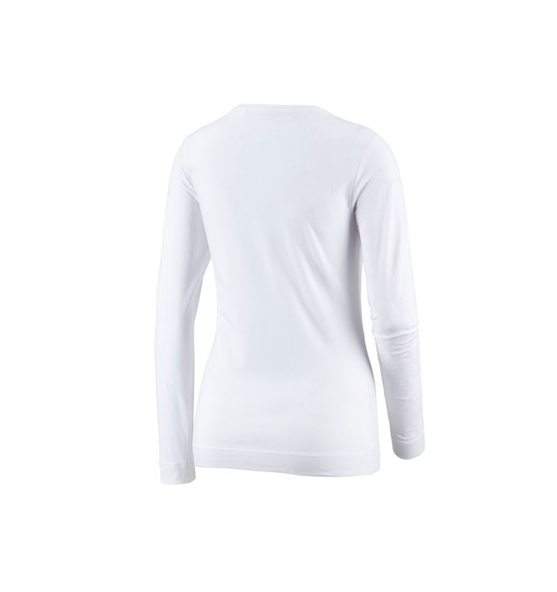 Bovenkleding: e.s. Longsleeve cotton stretch, dames + wit 4