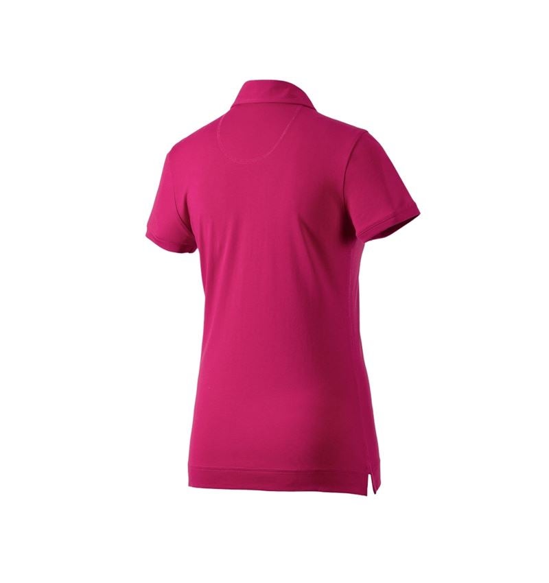 Hauts: e.s. Polo cotton stretch, femmes + magenta 1