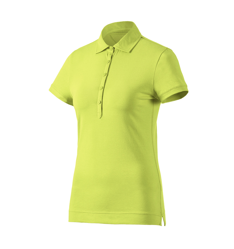 Hauts: e.s. Polo cotton stretch, femmes + vert mai