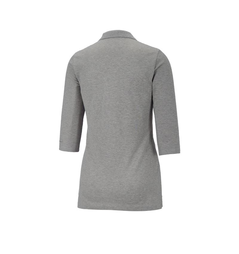 Shirts & Co.: e.s. Piqué-Polo 3/4 Arm cotton stretch, Damen + graumeliert 3
