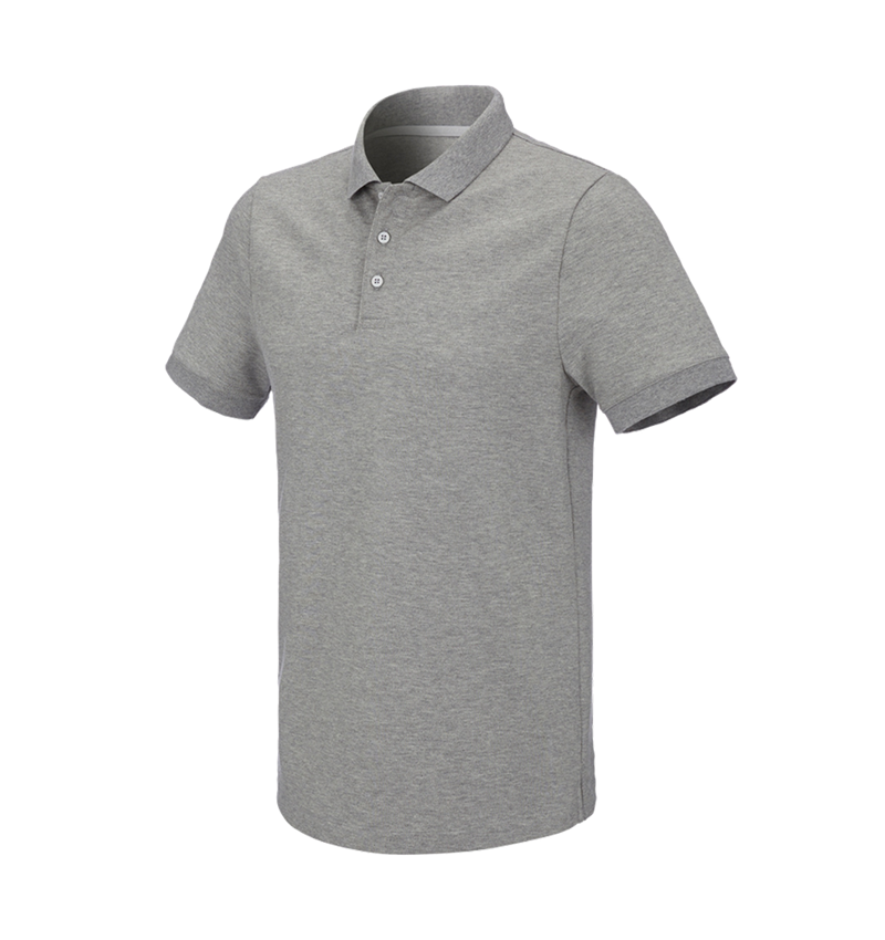 Themen: e.s. Piqué-Polo cotton stretch + graumeliert 2