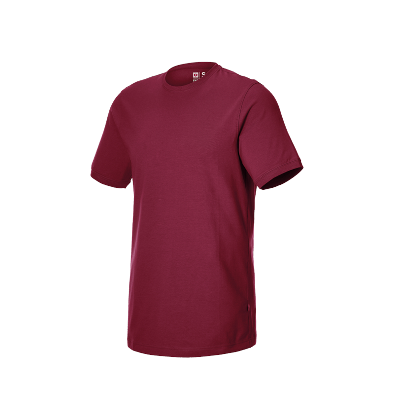 Shirts & Co.: e.s. T-Shirt cotton stretch, long fit + bordeaux 2