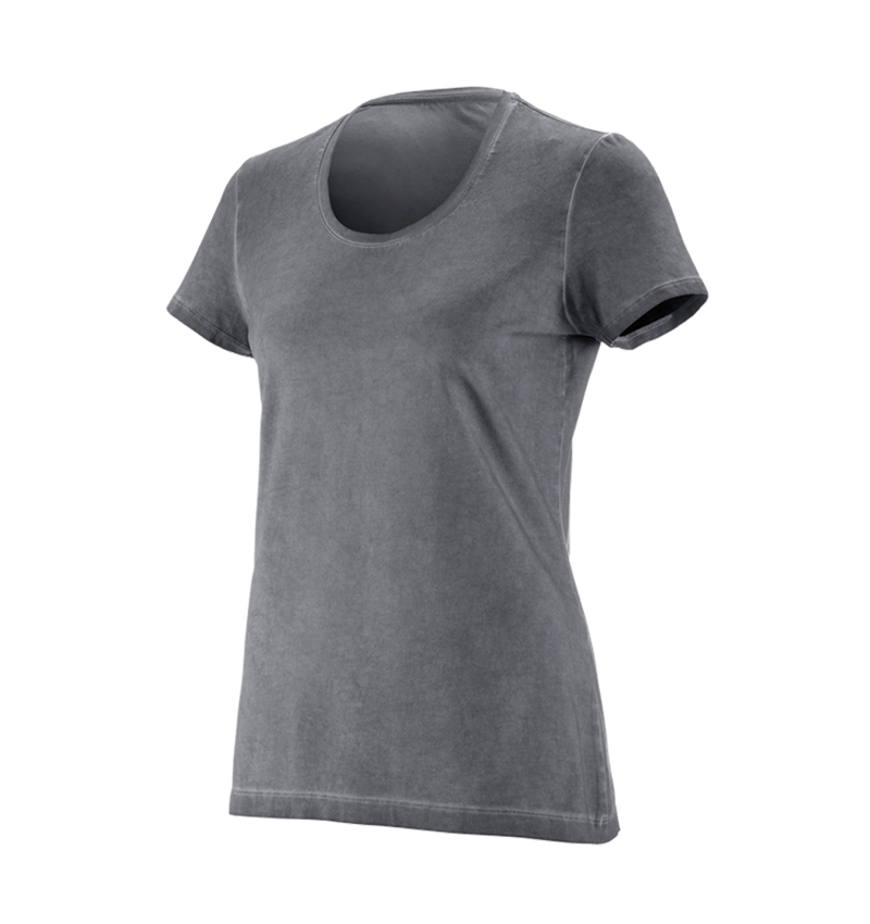 Bovenkleding: e.s. T-Shirt vintage cotton stretch, dames + cement vintage