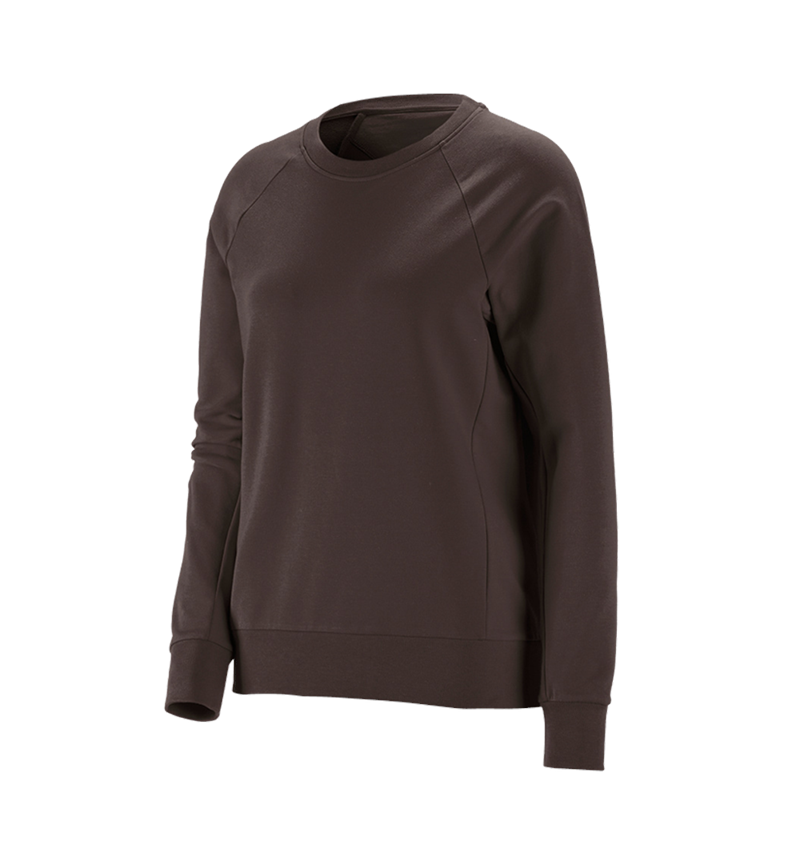 Hauts: e.s. Sweatshirt cotton stretch, femmes + marron 2
