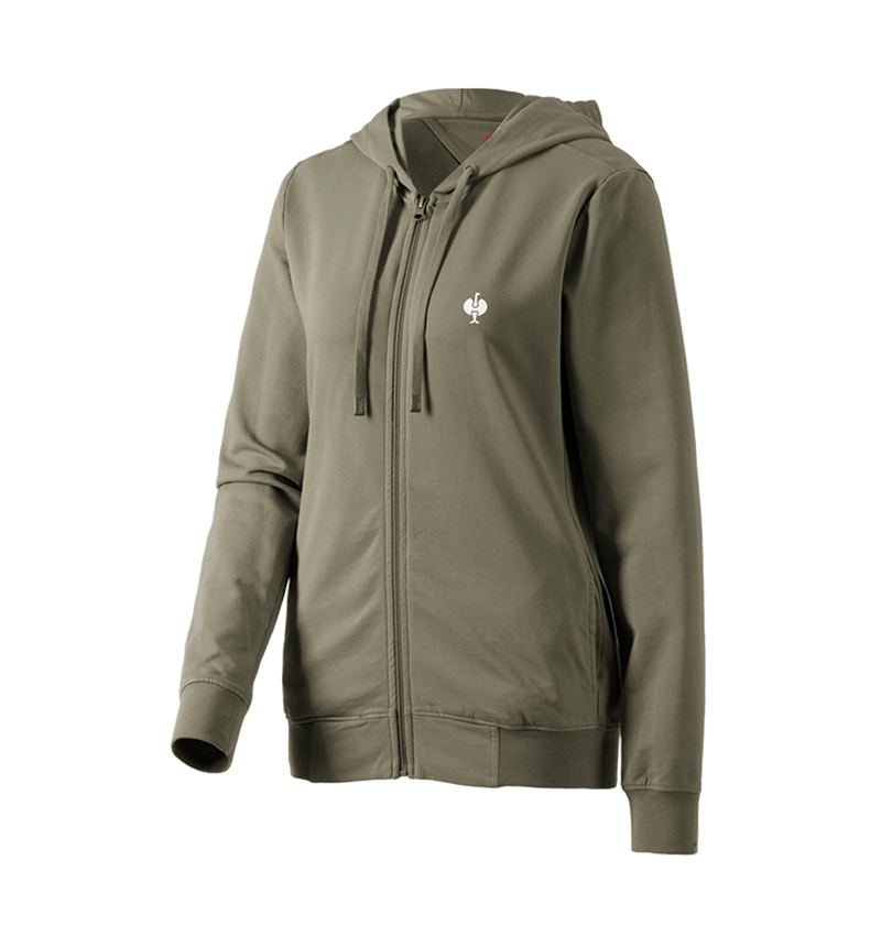 Bovenkleding: Capuchon-Sweatjack e.s.motion ten,dames + moerasgroen vintage 2