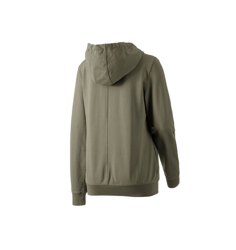 Bovenkleding: Capuchon-Sweatjack e.s.motion ten,dames + moerasgroen vintage 3