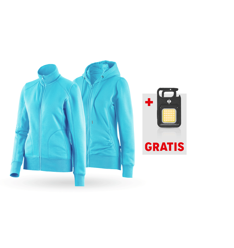 Kledingsets: SET: Sweatjack + Hoody-Sweatjack poly cotton,dames + capri