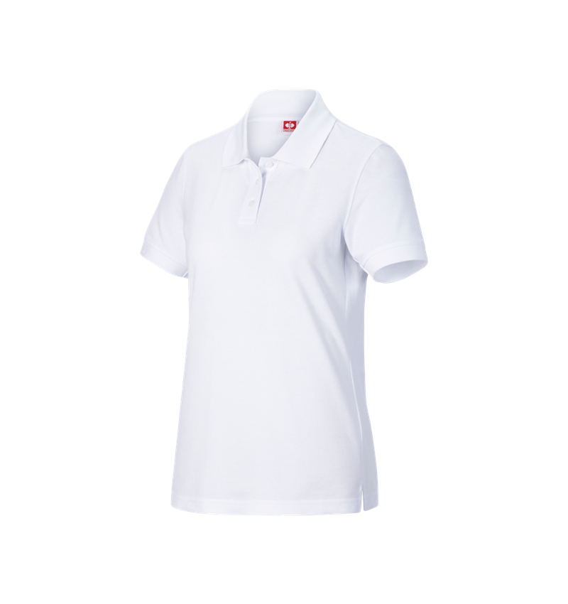Bekleidung: Pique-Polo e.s.industry, Damen + weiß 1