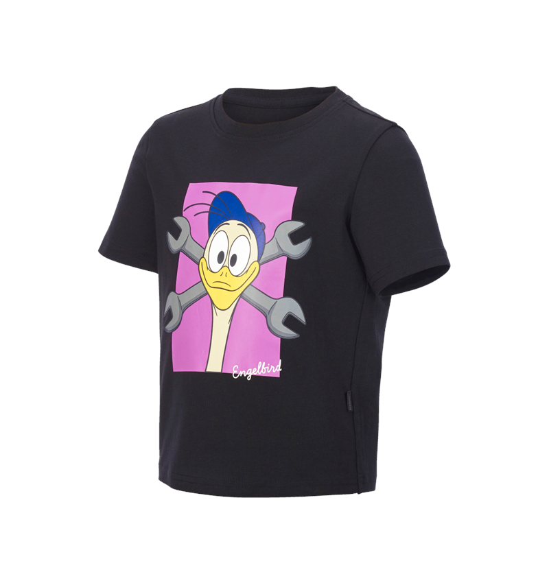 Bovenkleding: e.s. T-shirt cotton stretch engelbird, kinderen + engelbird5/zwart 3