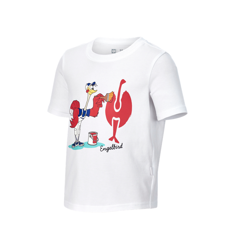 Bovenkleding: e.s. T-shirt cotton stretch engelbird, kinderen + engelbird2/wit 3
