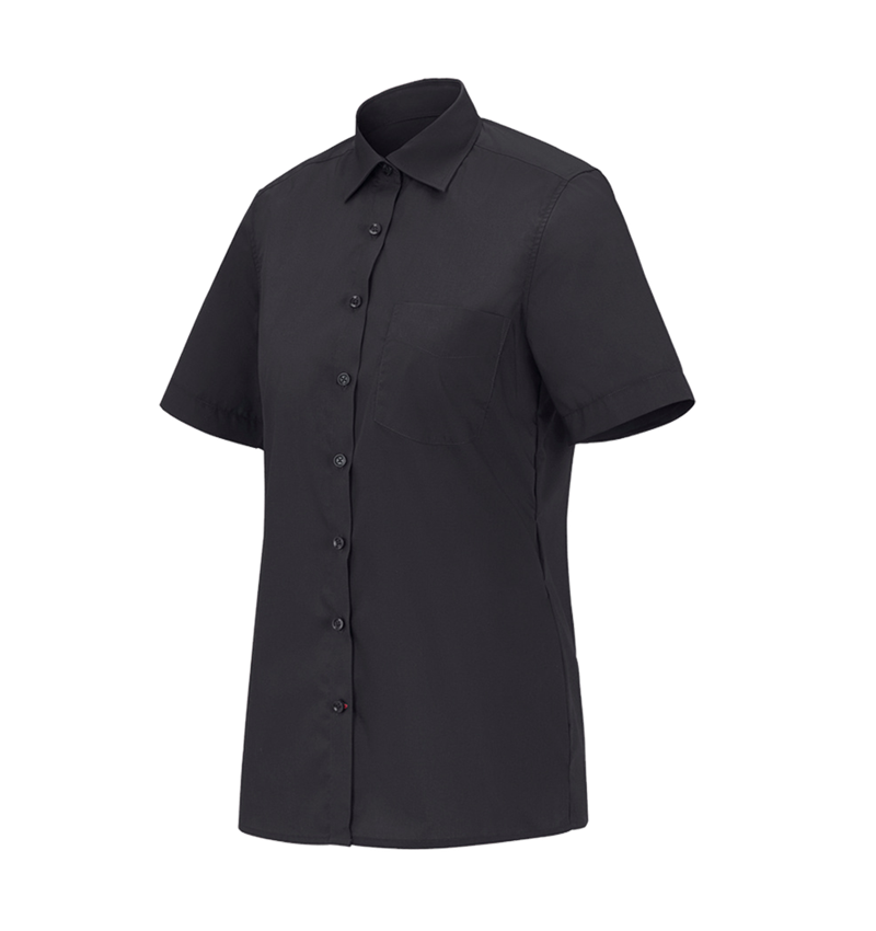 Shirts & Co.: e.s. Servicebluse kurzarm + schwarz