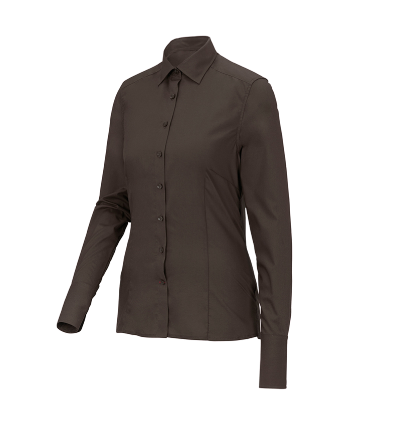 Bovenkleding: Business-blouse e.s.comfort, lange mouw + kastanje 3