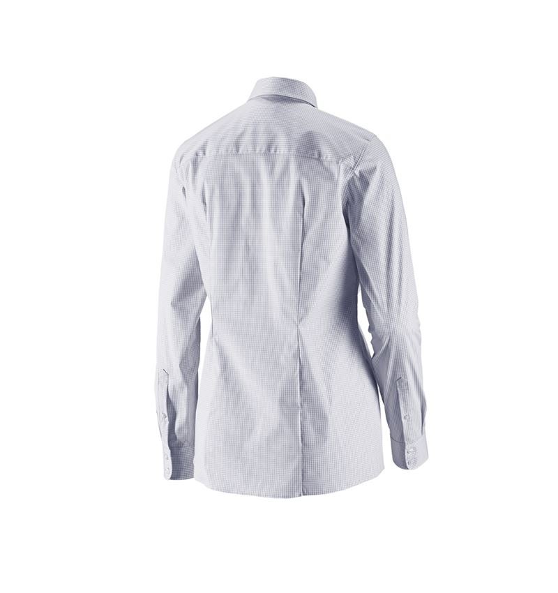 Hauts: e.s. Chemisier business cotton str. fem. reg. fit + gris brume à carreaux 3
