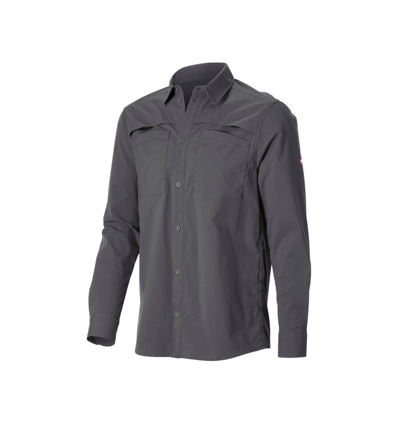 Hauts: Chemise de travail e.s.t:aktik, à manches longues + gris carbone 4