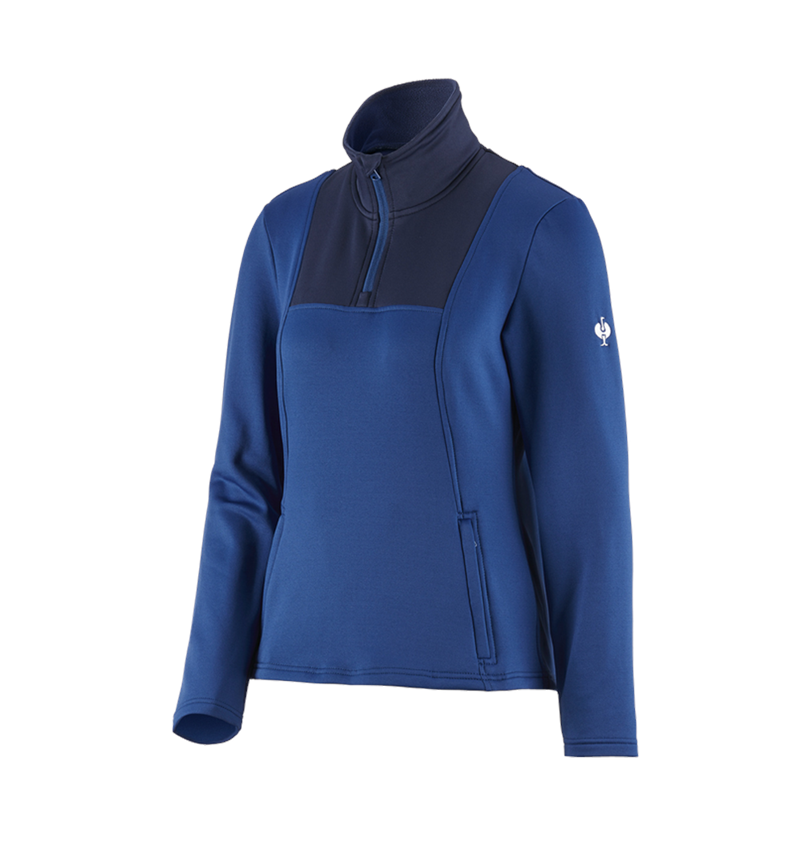 Shirts & Co.: Funktions-Troyer thermo stretch e.s.concrete,Damen + alkaliblau/tiefblau 3