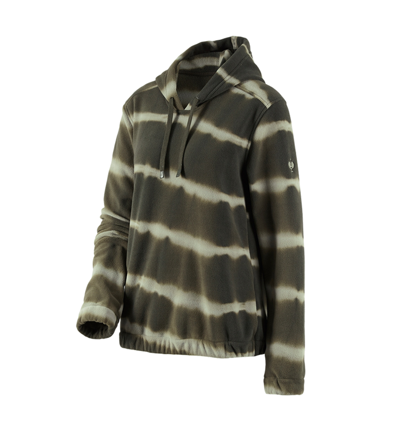 Hauts: Laine polaire Hoody tie-dye e.s.motion ten, femmes + vert camouflage/vert marais 3
