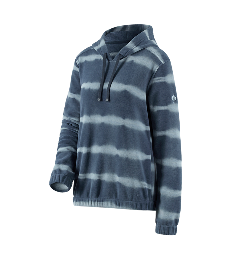 Thèmes: Laine polaire Hoody tie-dye e.s.motion ten, femmes + bleu ardoise/bleu fumée 2