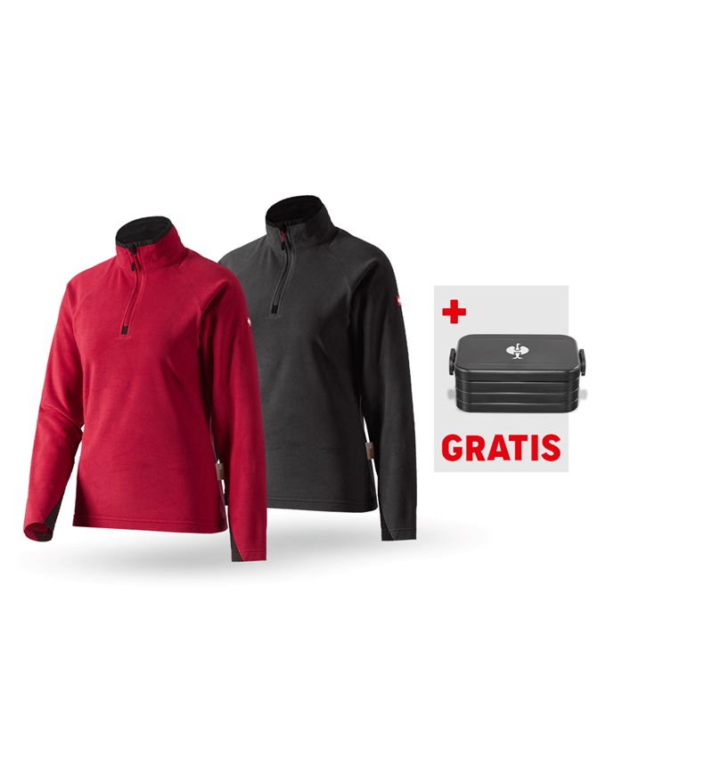 Grote cadeaus: SET: 2x Dames Microfleece schipperstrui dryplexx® + rood