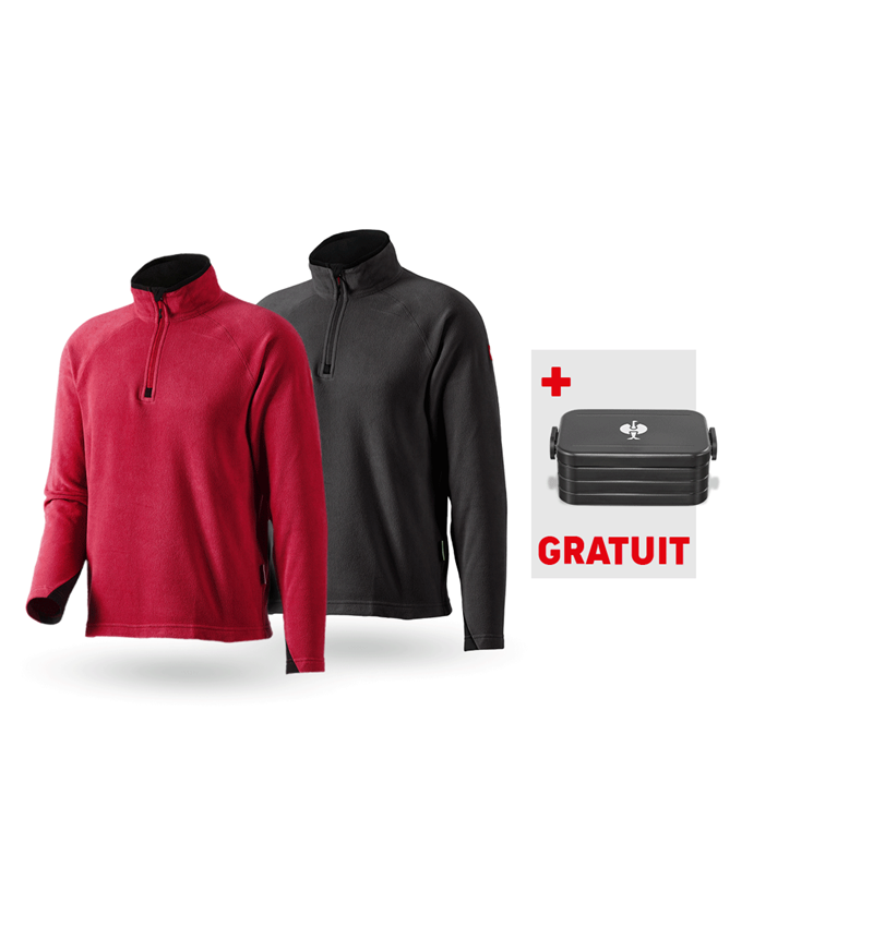 Ensemble de vêtements: KIT : 2x Pull camio. laine polaire dryplexx® micro + rouge