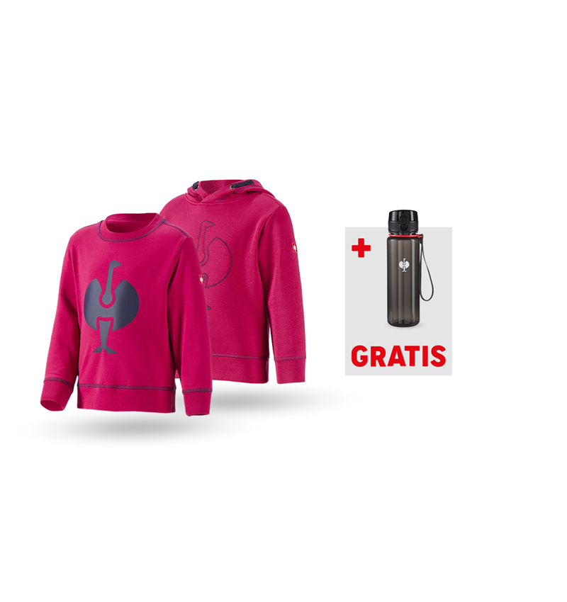 Kledingsets: SET: Hoodie + sweatshirt e.s.motion 2020, kinderen + bessen/donkerblauw