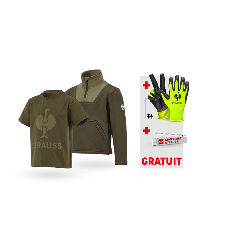 Grands cadeaux: KIT : Pull + T-shirt e.s.concrete, enfants + vert boue
