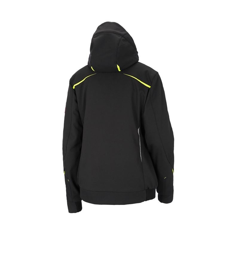 Vestes de travail: Veste softshell d'hiver e.s.motion 2020, femmes + noir/jaune fluo/orange fluo 7