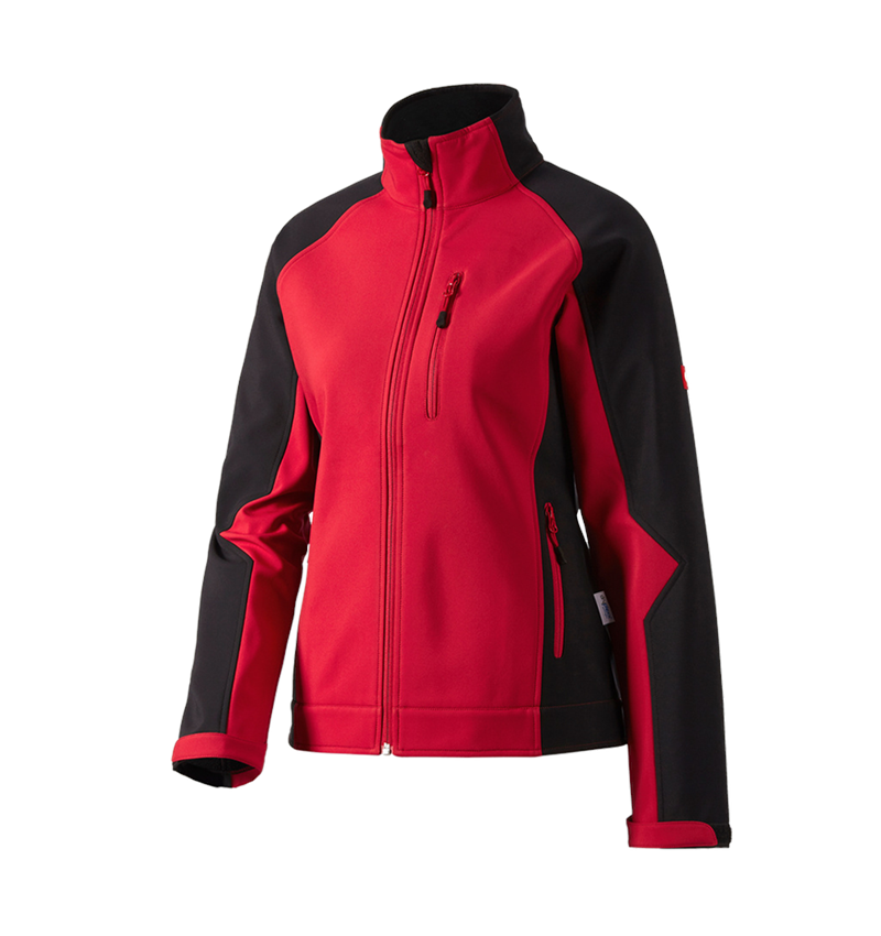 Jacken: Damen Softshelljacke dryplexx® softlight + rot/schwarz 4