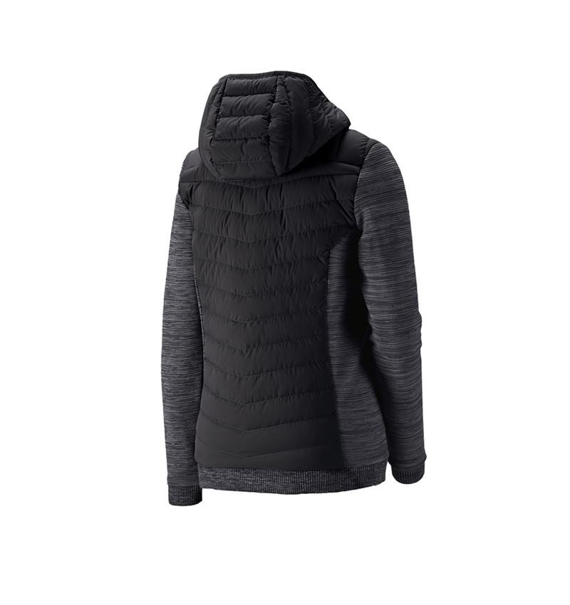 Jacken: Hybrid Kapuzenstrickjacke e.s.motion ten, Damen + oxidschwarz melange 2