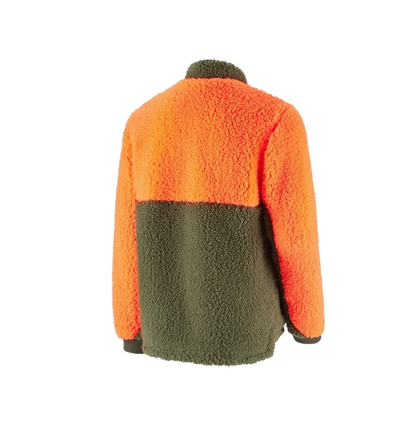 Vestes de travail: e.s. Veste polaire de forestier + orange fluo/vert boue 3