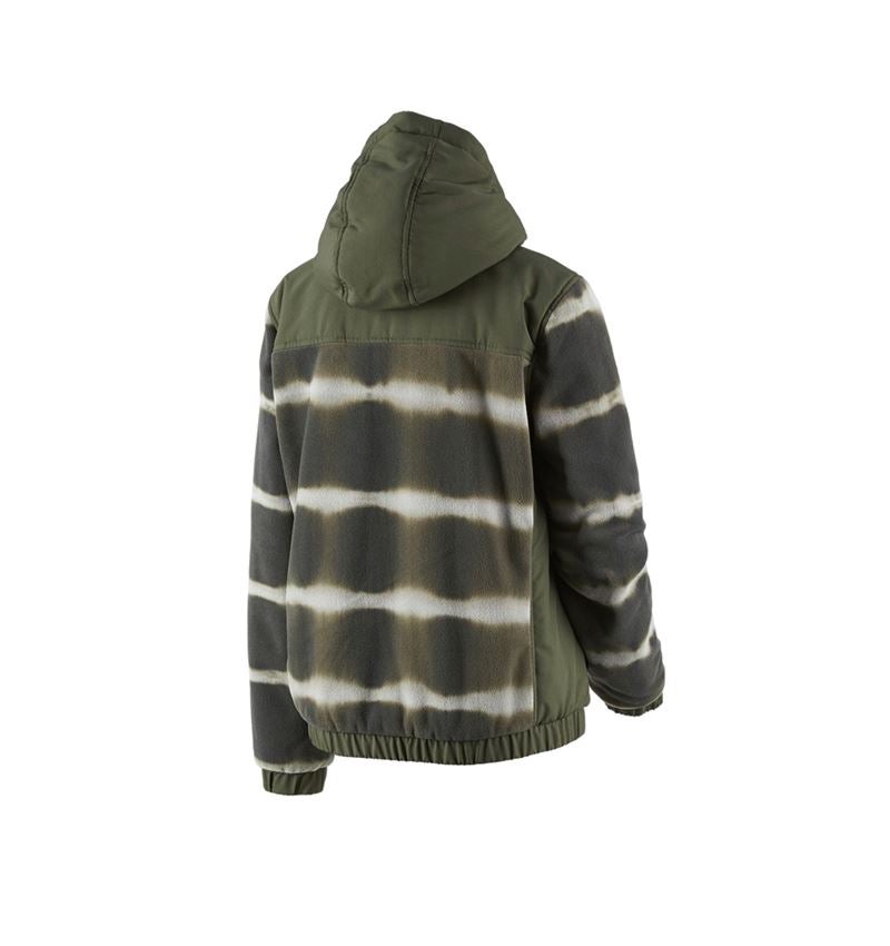 Werkjassen: Hyb. capuchonfleecejack tie-dye e.s.motion ten,da. + camouflagegroen/moerasgroen 4
