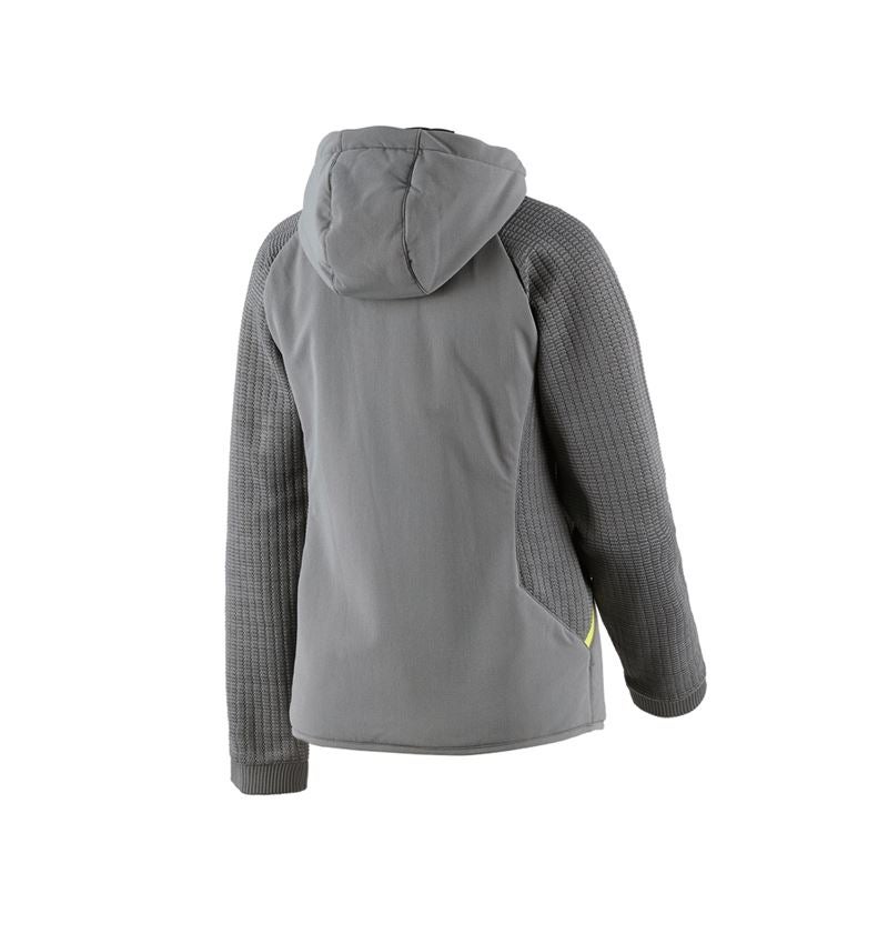 Jacken: Hybrid Kapuzenstrickjacke e.s.trail, Damen + basaltgrau/acidgelb 3