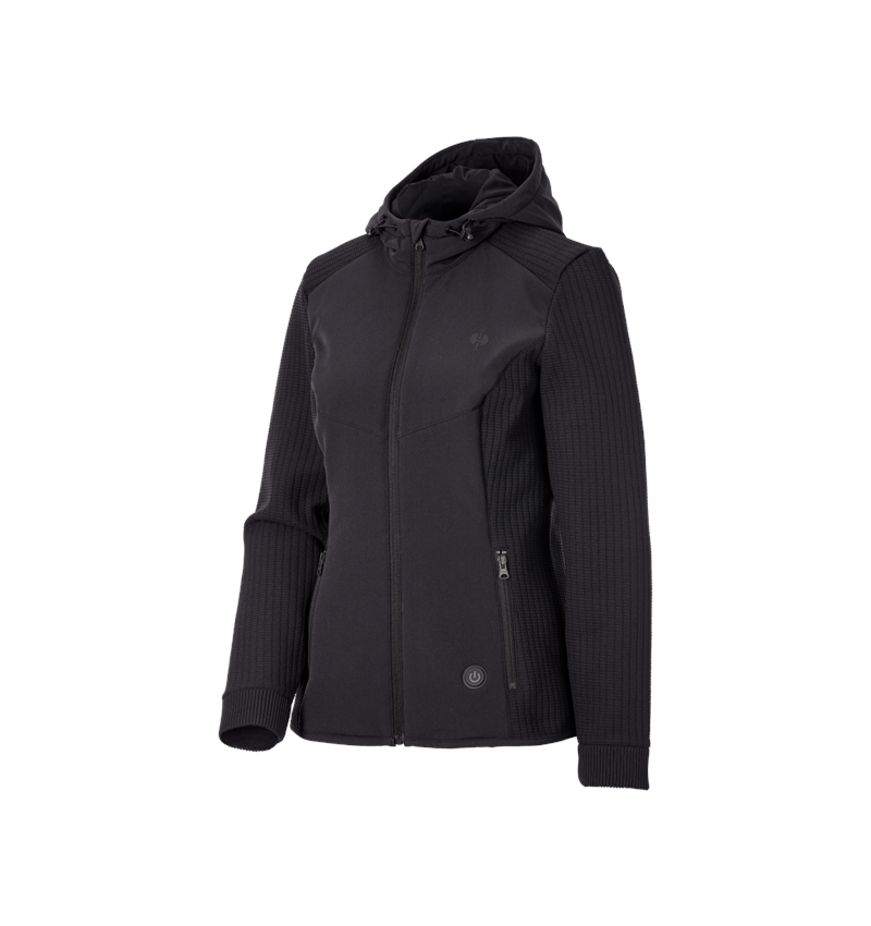 Jacken: Heiz-Hybrid Kapuzenstrickjacke e.s.trail, Damen + schwarz 5
