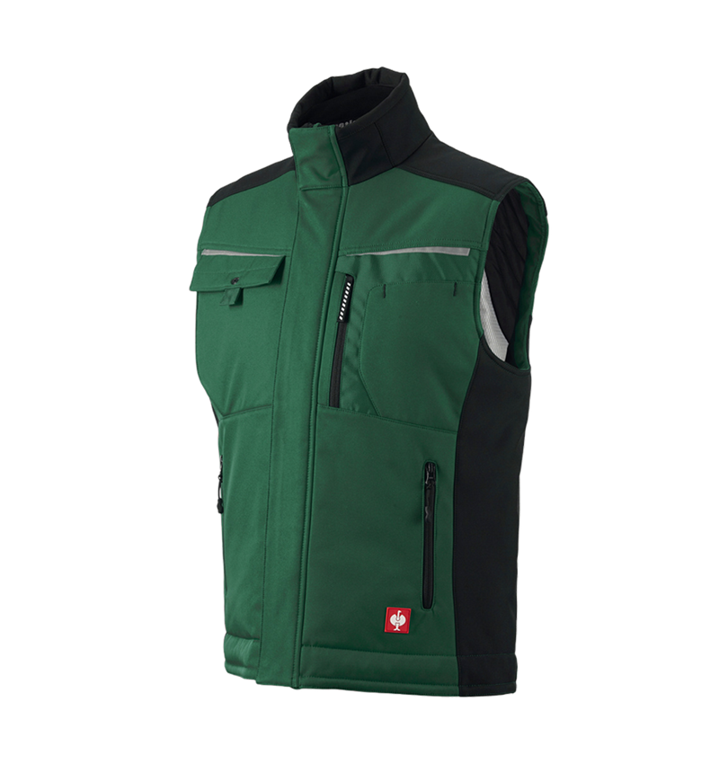 Werkvesten: Softshell-bodywarmer e.s.motion + groen/zwart 2