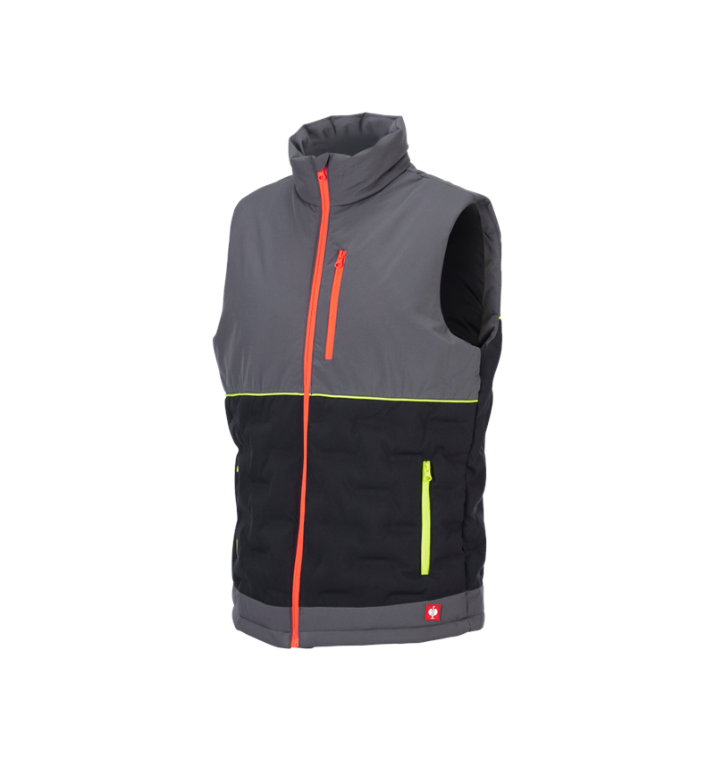 Kleding: e.s. Padded-bodywarmer + antraciet/zwart/signaaloranje/signaalgeel 5