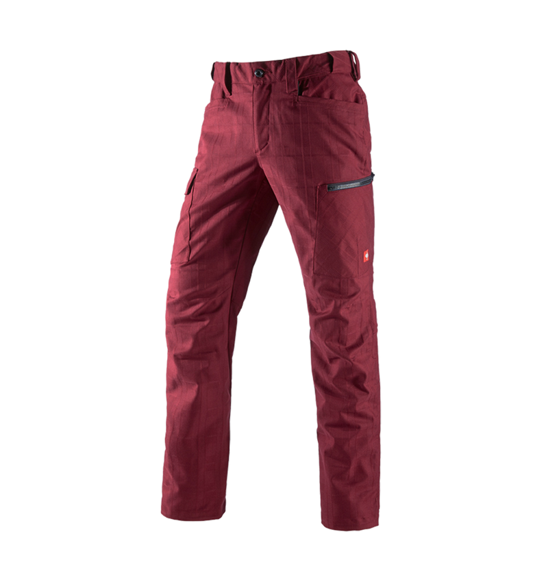 Pantalons de travail: e.s. Pantalon de travail pocket, hommes + rubis