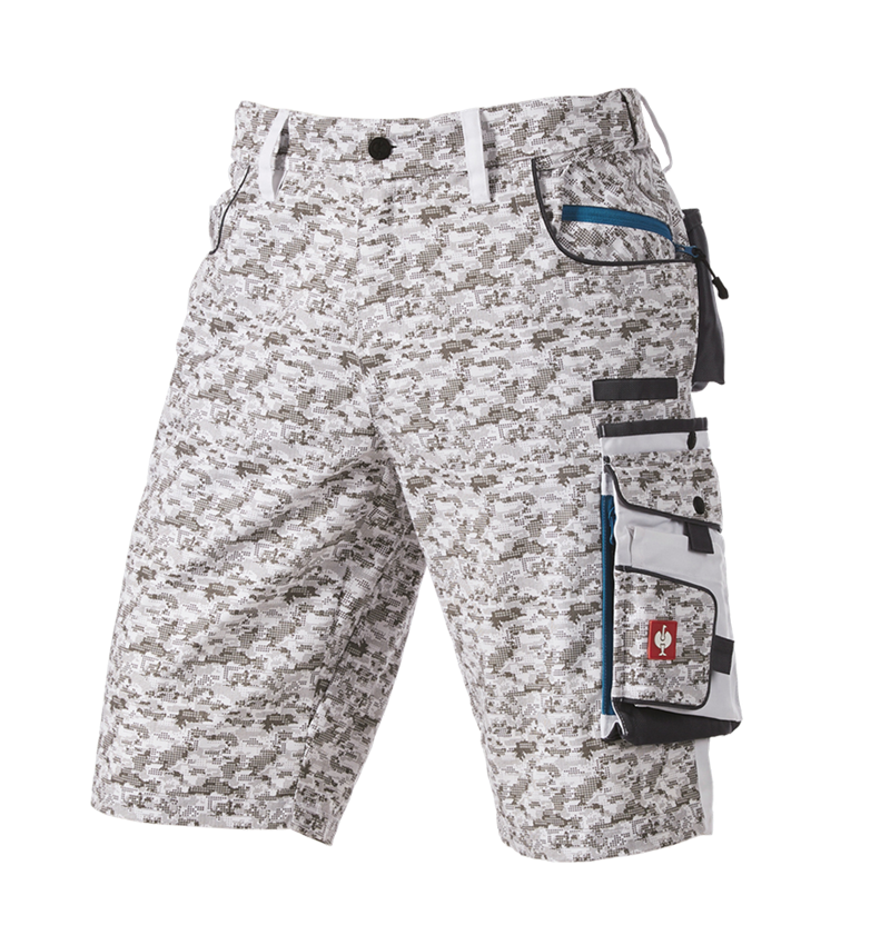 Pantalons de travail: e.s. Short Pixel + blanc/gris/pétrole 1